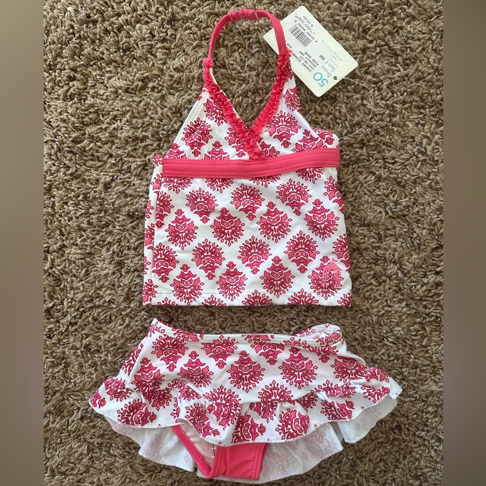 NWT! Cabana Life swim rash guard with matching bottoms. Size: 6-12 months.